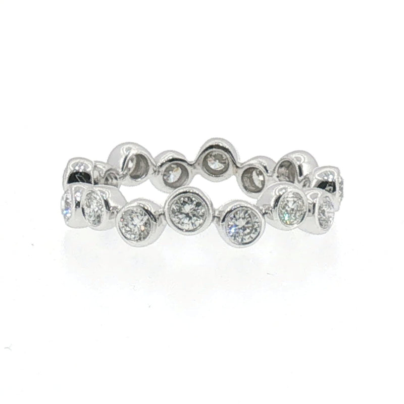 Bezel-Set Diamond Eternity Ring in White Gold