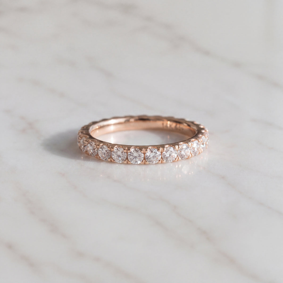 Petite Round Diamond Eternity Ring in Rose Gold