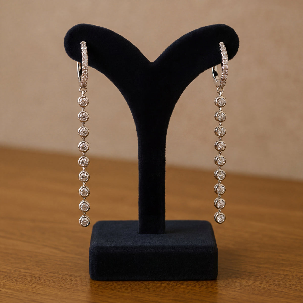 1.50 ct Diamond Linear Drop Earrings in 14K Yellow Gold