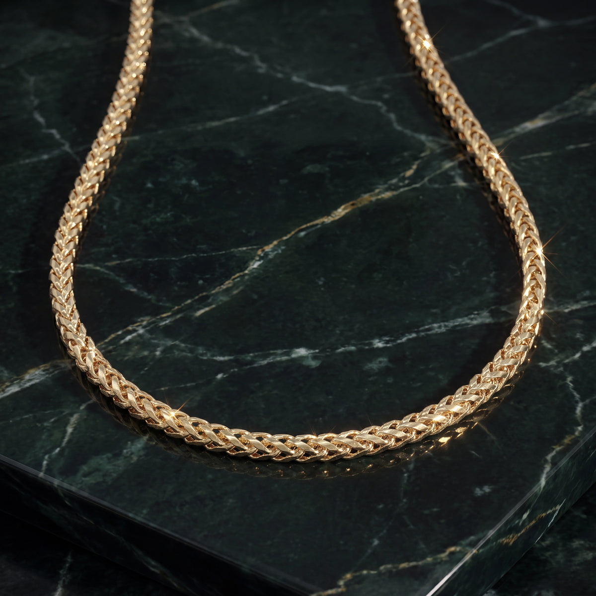 Classic Wheat Chain Necklace in 14K Yellow Gold