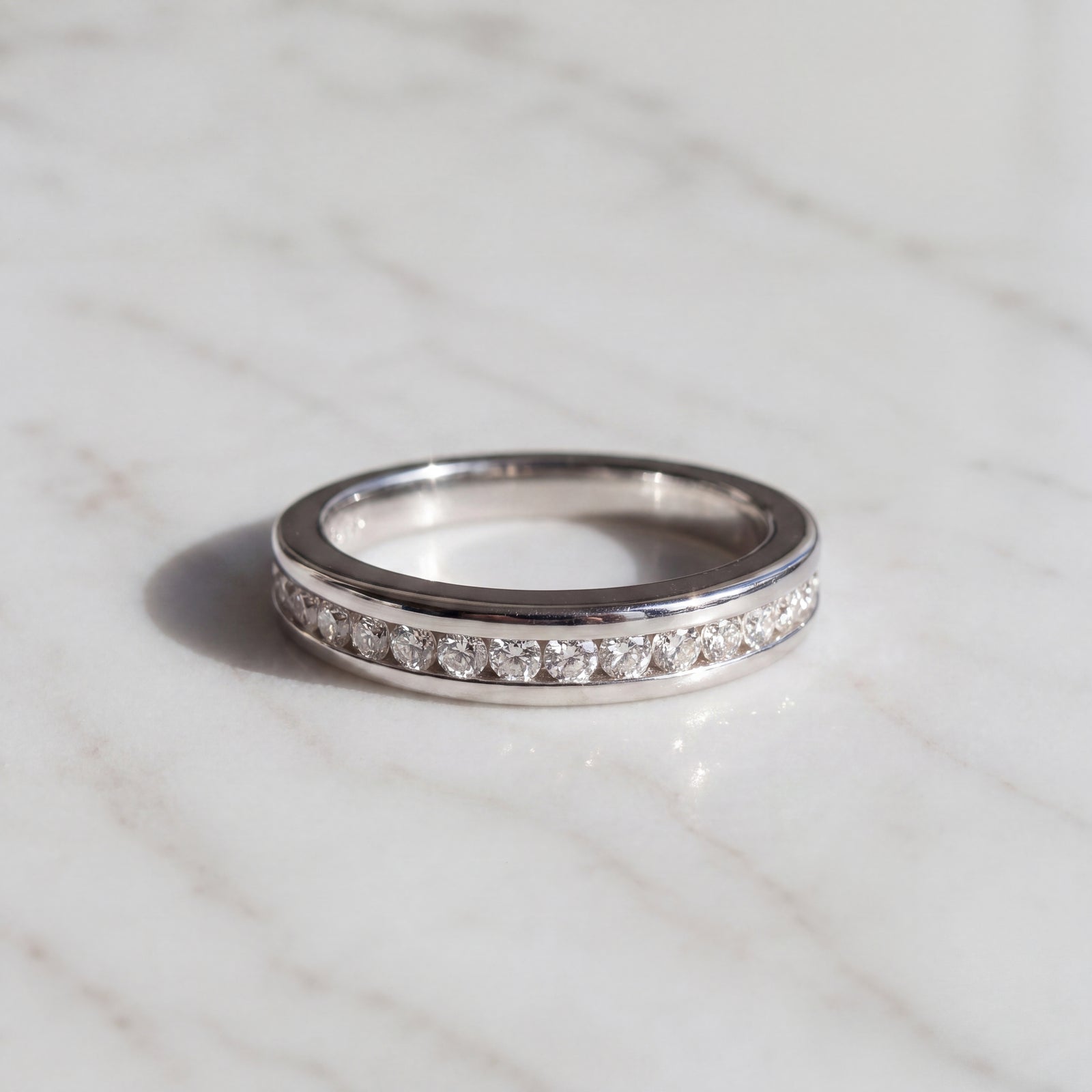 White Gold Channel Set Diamond Band