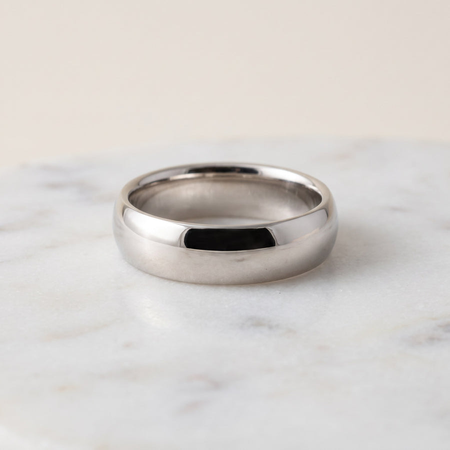 Classic White Gold Polished Band Ring