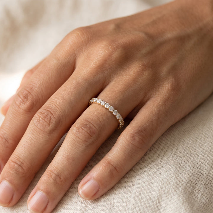 0.34 ct Diamond Eternity Band Ring in 14K Yellow Gold, worn
