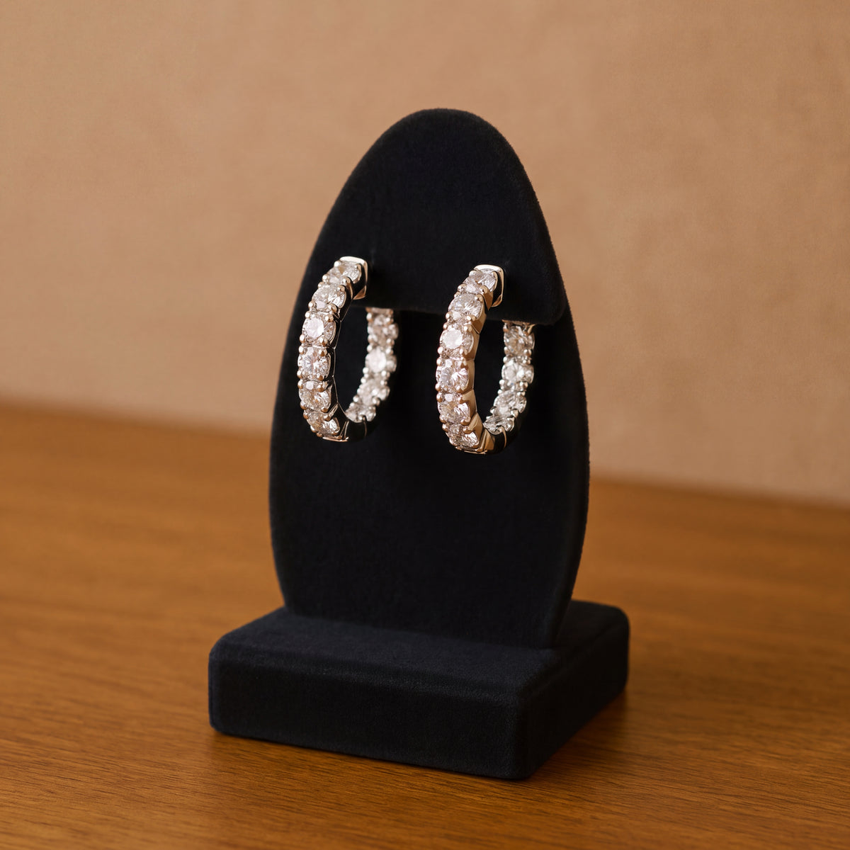 2.63 ct Diamond Hoop Earrings in 14K White Gold