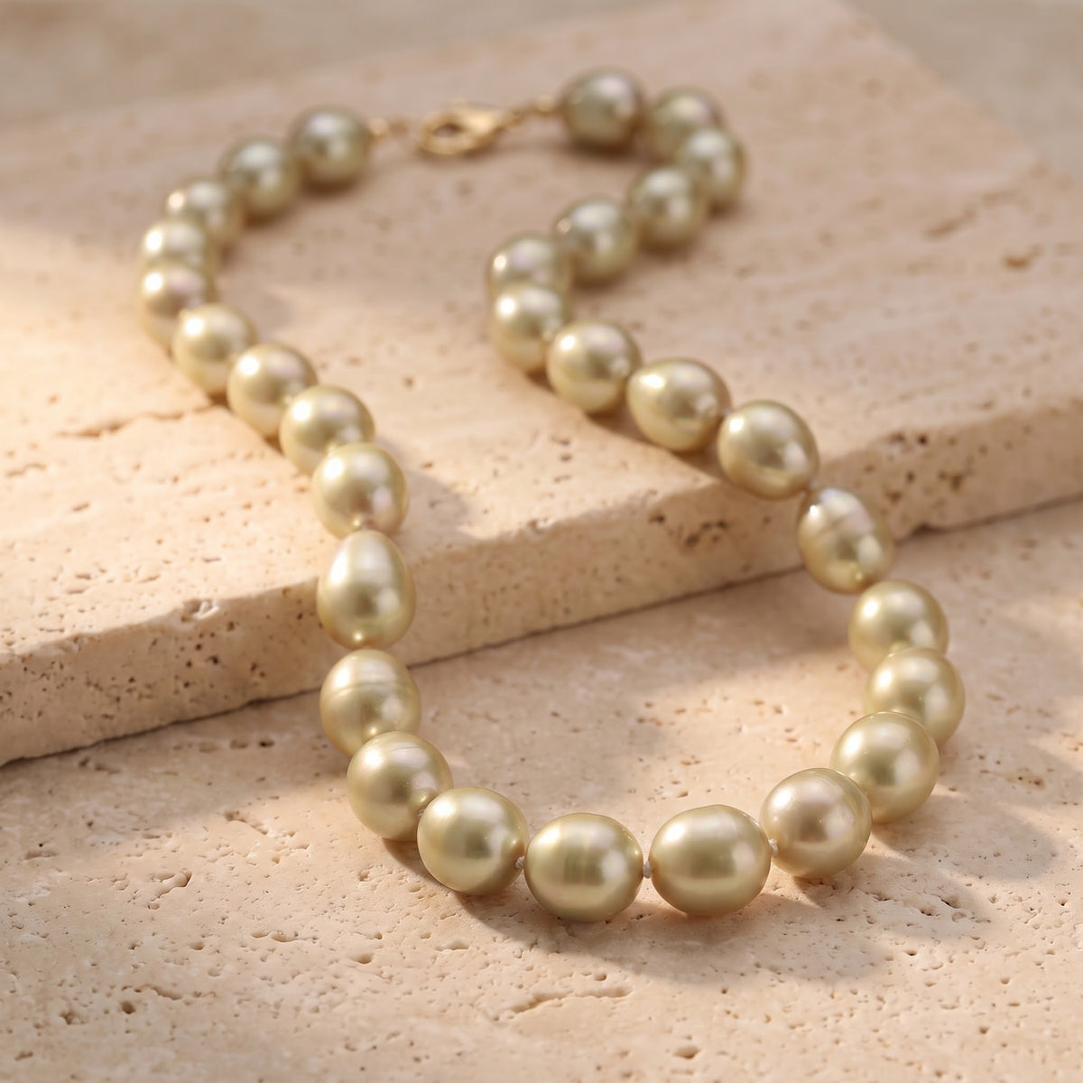 Golden South Sea Pearl Strand Necklace in 14K Yellow Gold