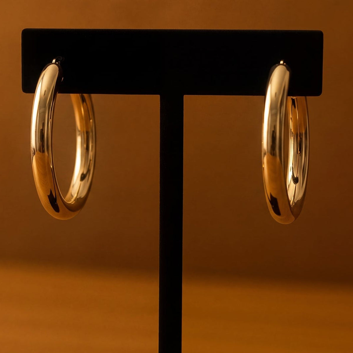 Classic Polished Hoop Earrings in 14K Yellow Gold