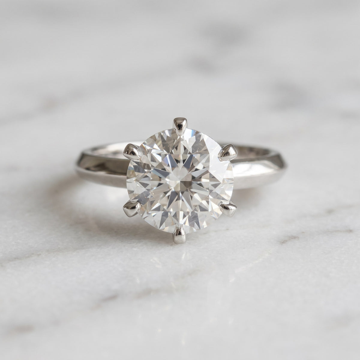 3.05 ct Round Diamond Six-Prong Solitaire Ring in Platinum