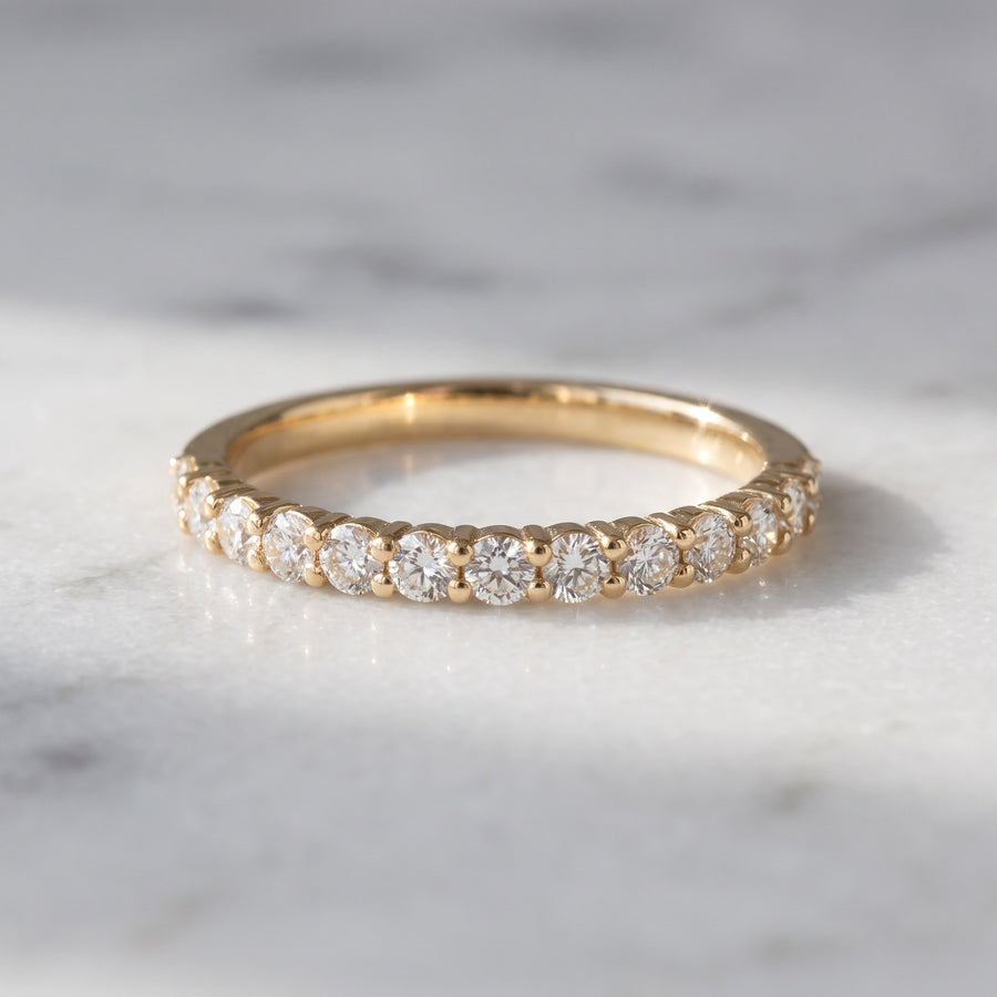 Yellow Gold Diamond Shared Prong Band