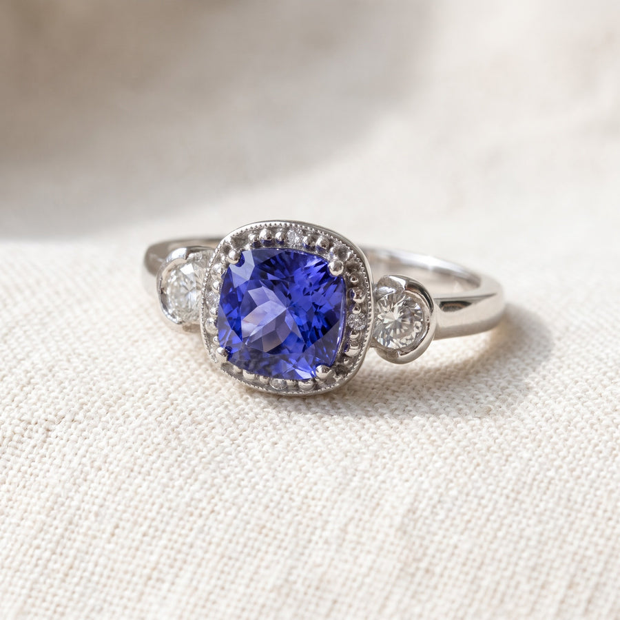 Tanzanite Multistone Ring in White Gold