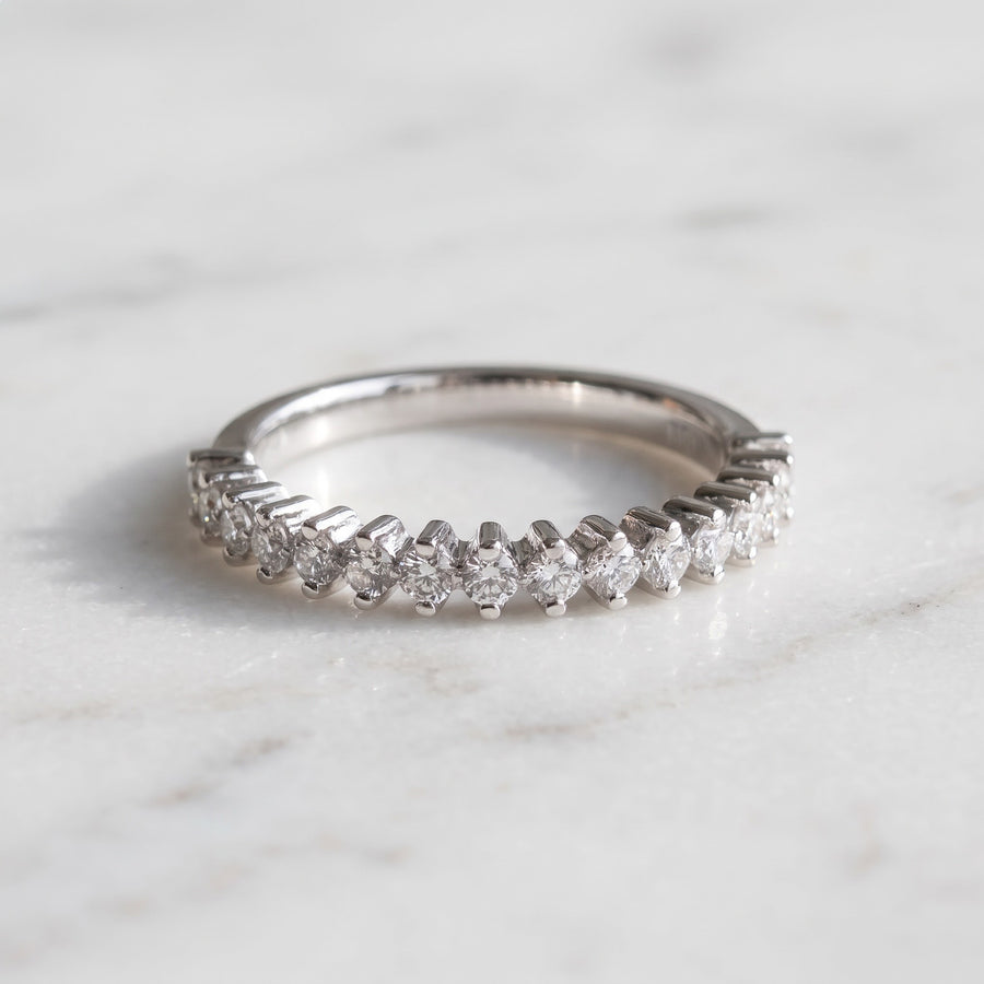 White Gold Two Prong Diamond Band