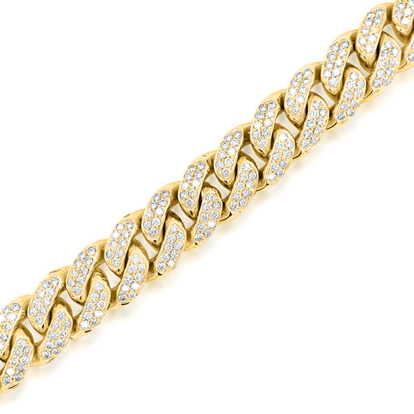 7.77 Carat Diamond Bracelet in 14k Yellow Gold