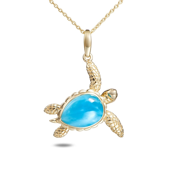 Larimar on sale turtle necklace