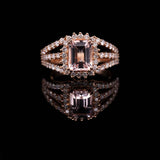 1.54 Carat Morganite Gemstone Ring in 14k Two Tone Gold