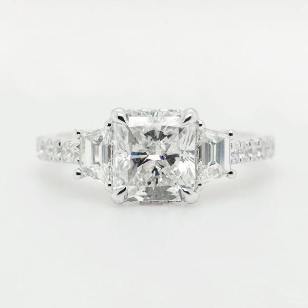 Radiant 1.91 Carat Diamond Platinum Classic Engagement Ring (2mm)