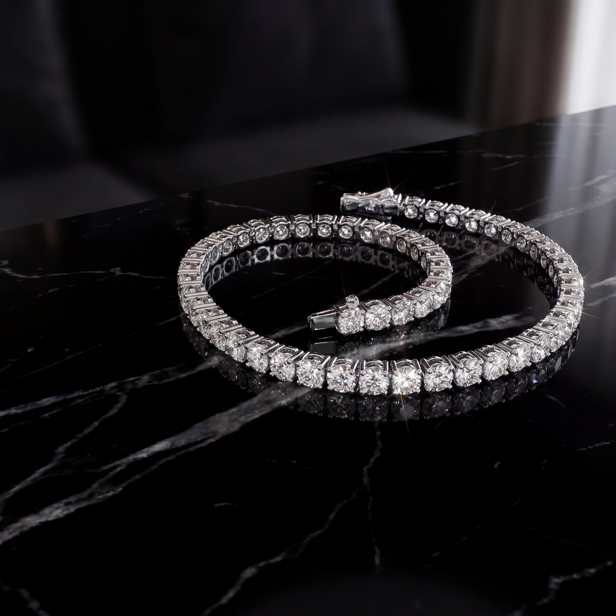 9.04 ct Classic Round Diamond Tennis Bracelet in 14K White Gold