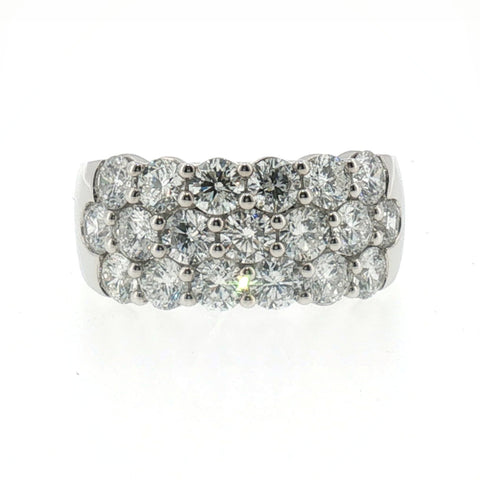 White Gold Multi-Row Diamond Band Ring