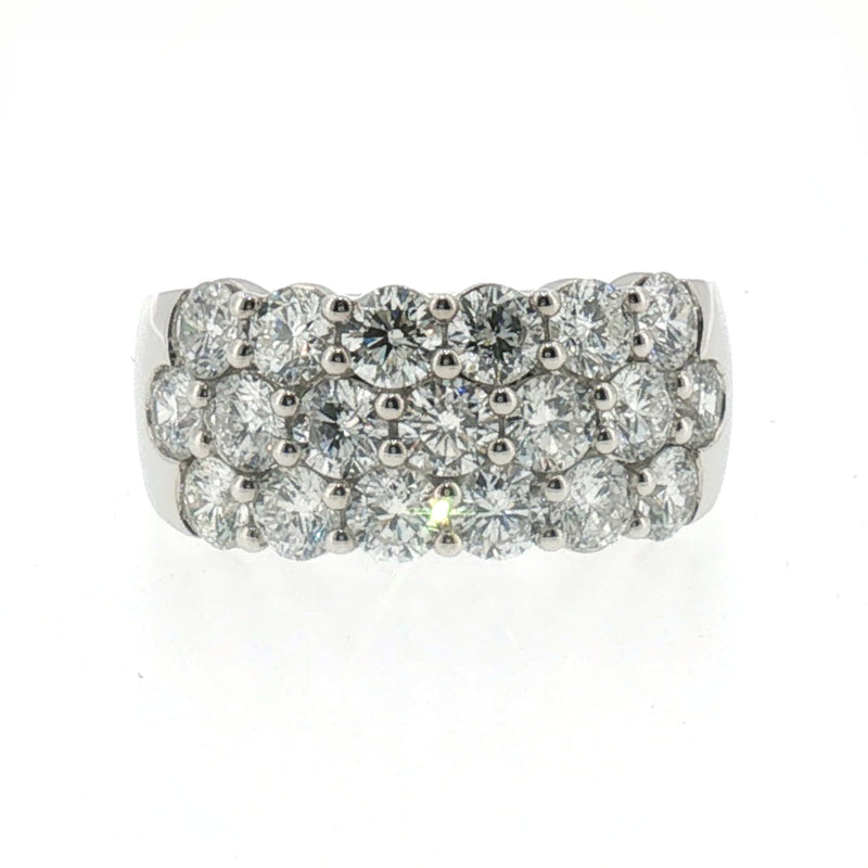 White Gold Multi-Row Diamond Band Ring