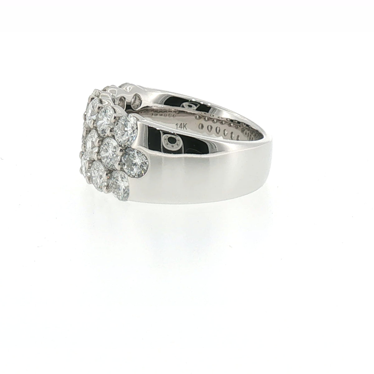 White Gold Multi-Row Diamond Band Ring