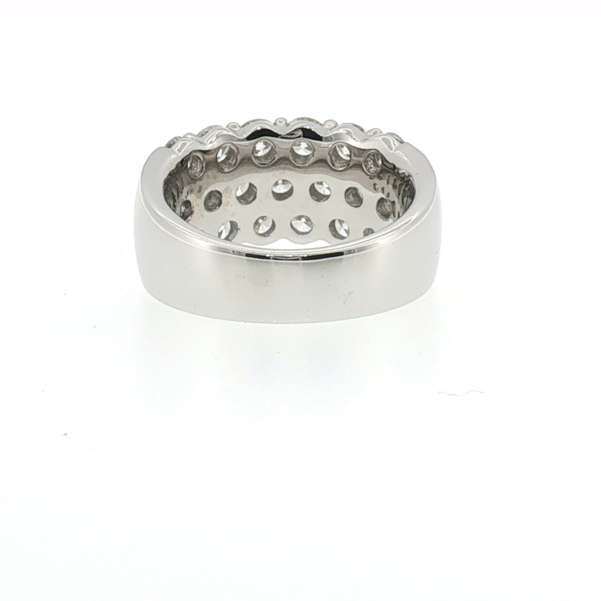 White Gold Multi-Row Diamond Band Ring
