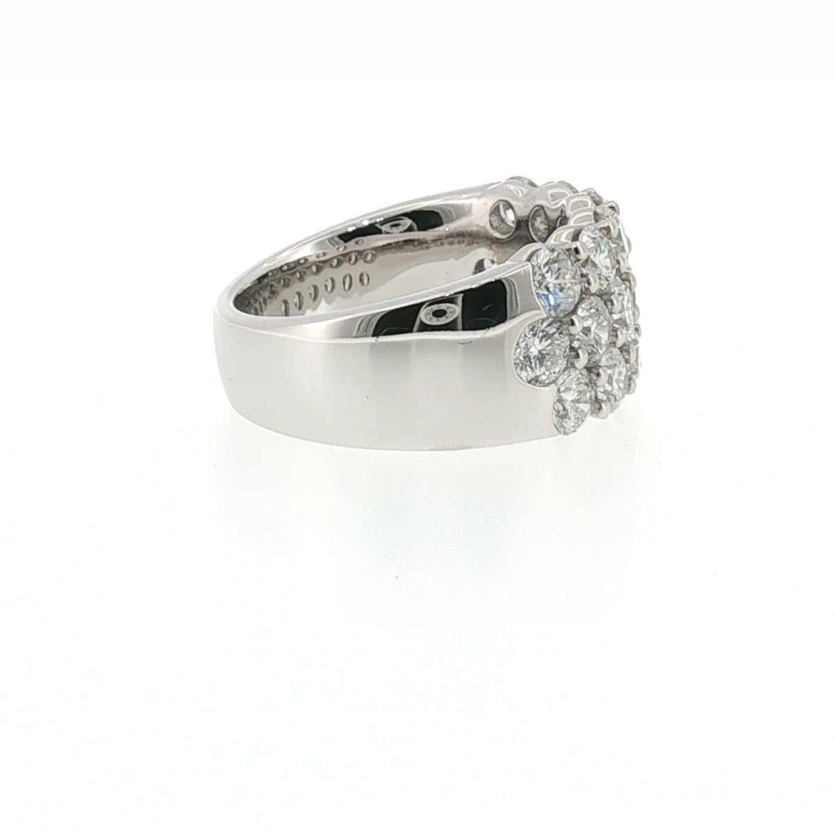 White Gold Multi-Row Diamond Band Ring