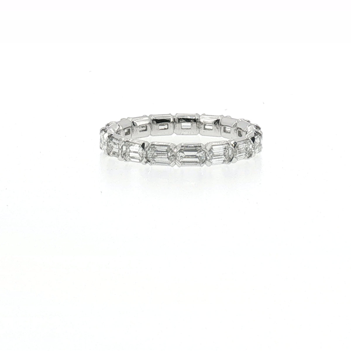 Emerald-Cut Diamond Eternity Ring in White Gold
