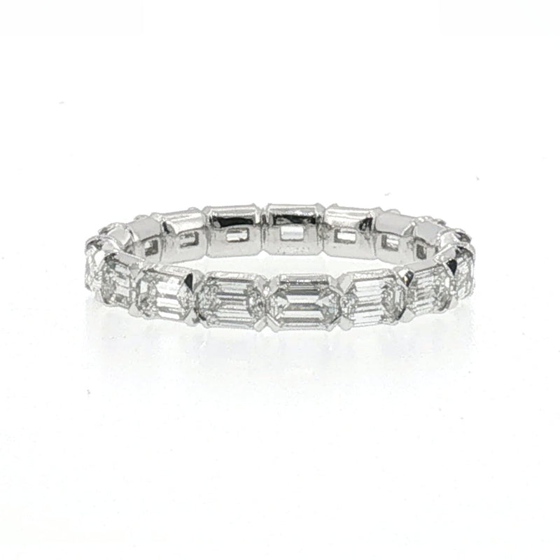 Emerald-Cut Diamond Eternity Ring in White Gold