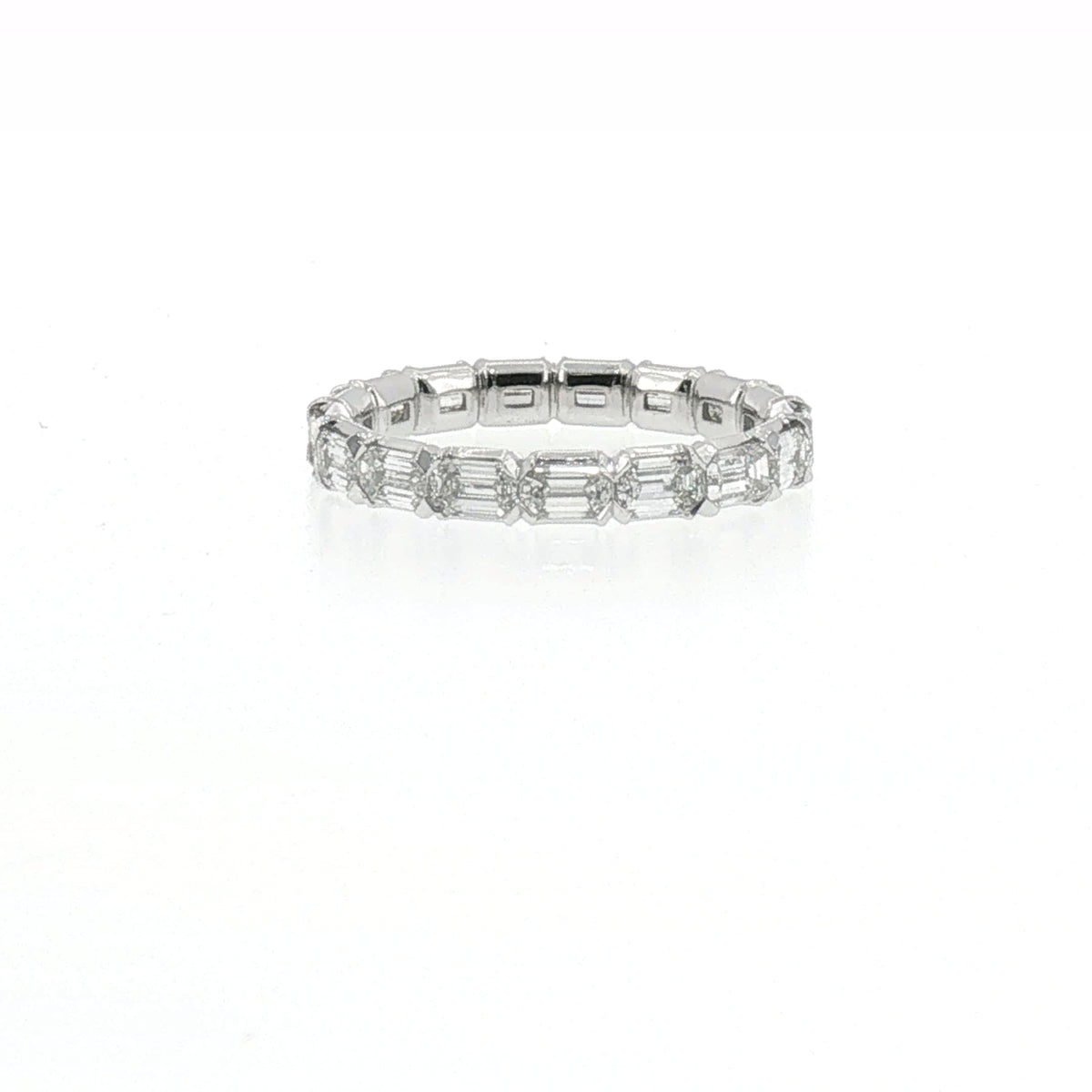Emerald-Cut Diamond Eternity Ring in White Gold