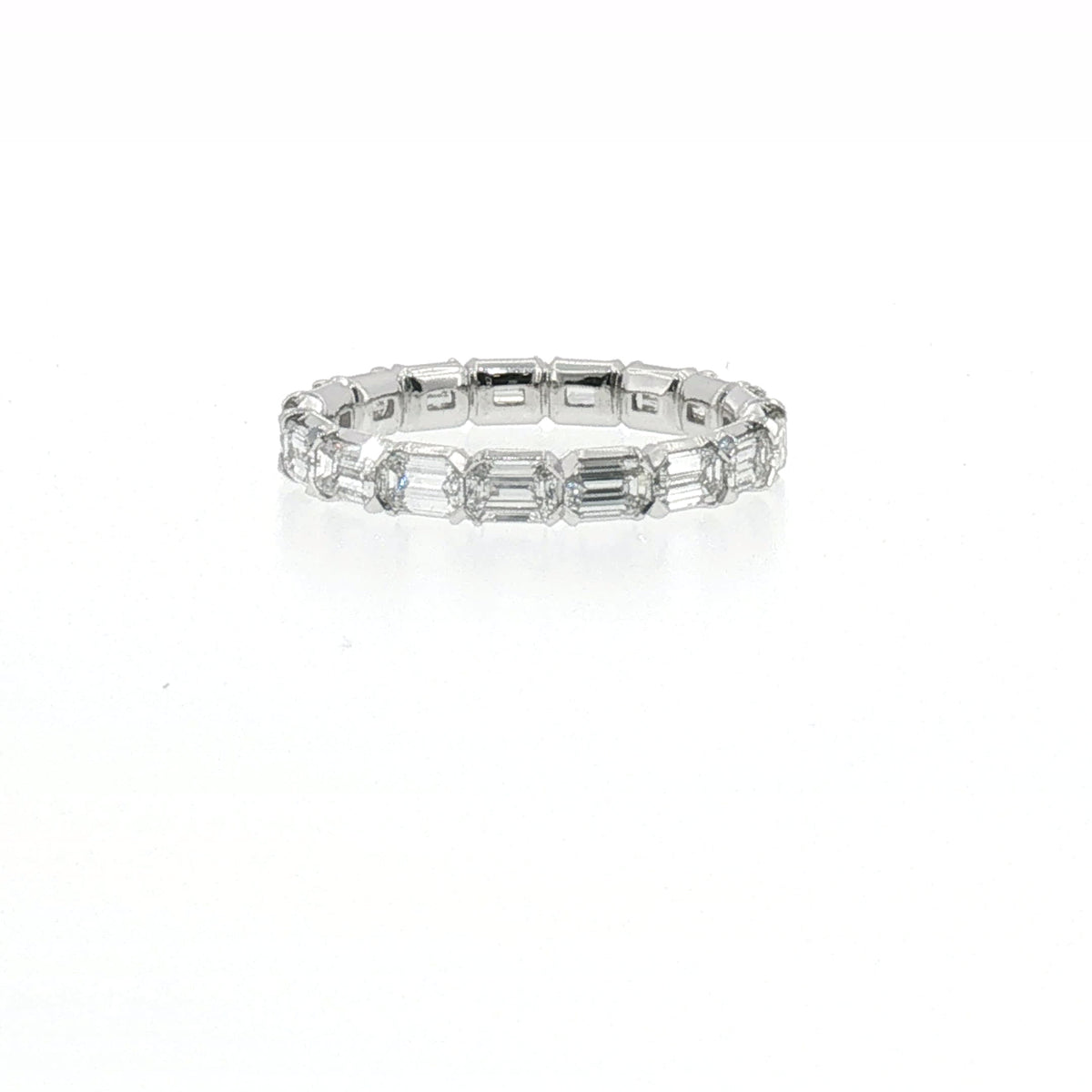 Emerald-Cut Diamond Eternity Ring in White Gold