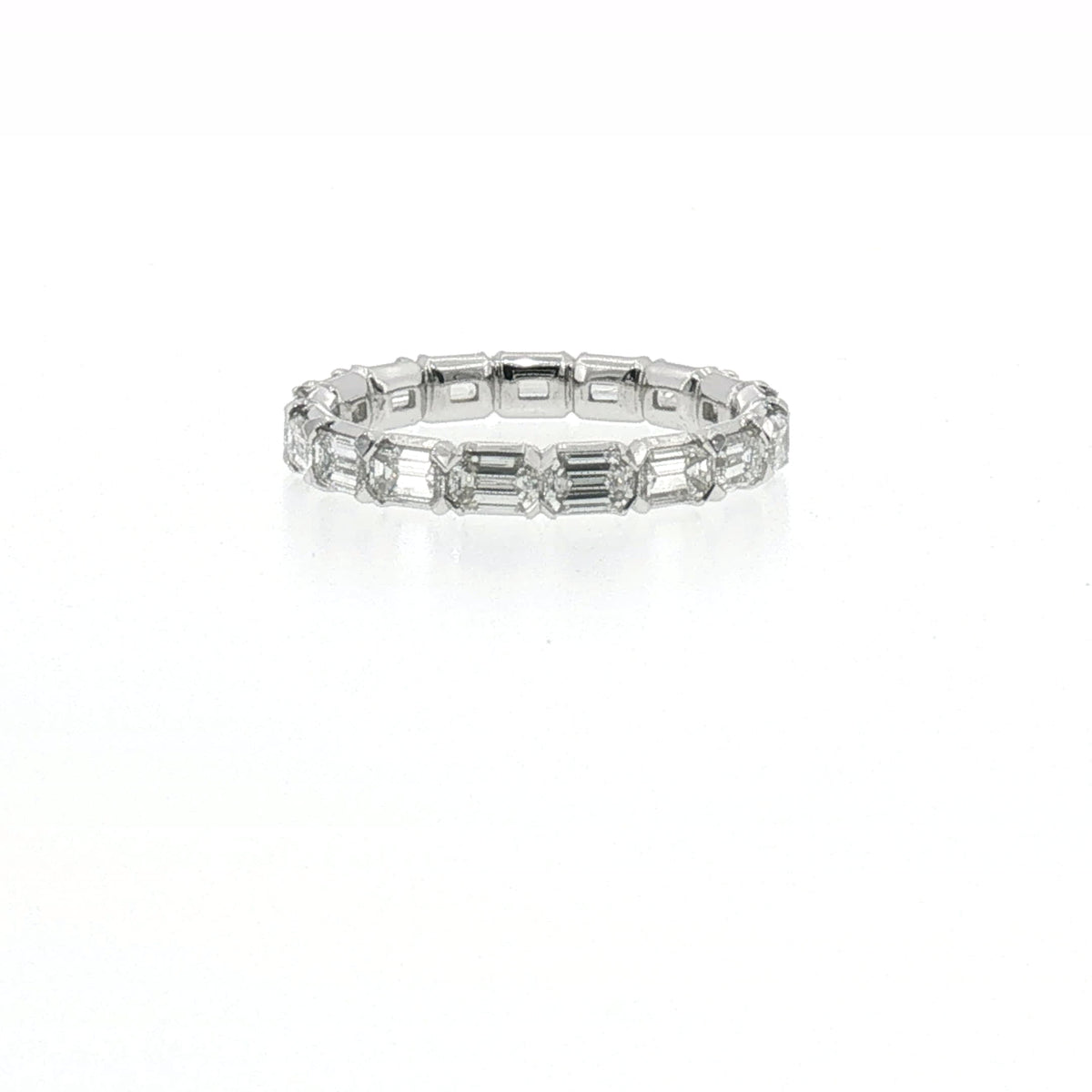 Emerald-Cut Diamond Eternity Ring in White Gold
