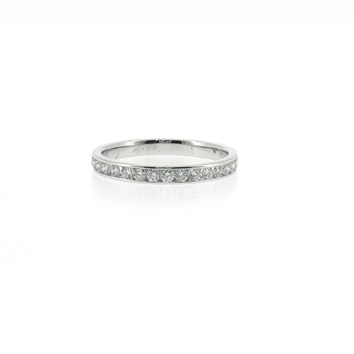 Diamond Channel Set Eternity Ring in White Gold