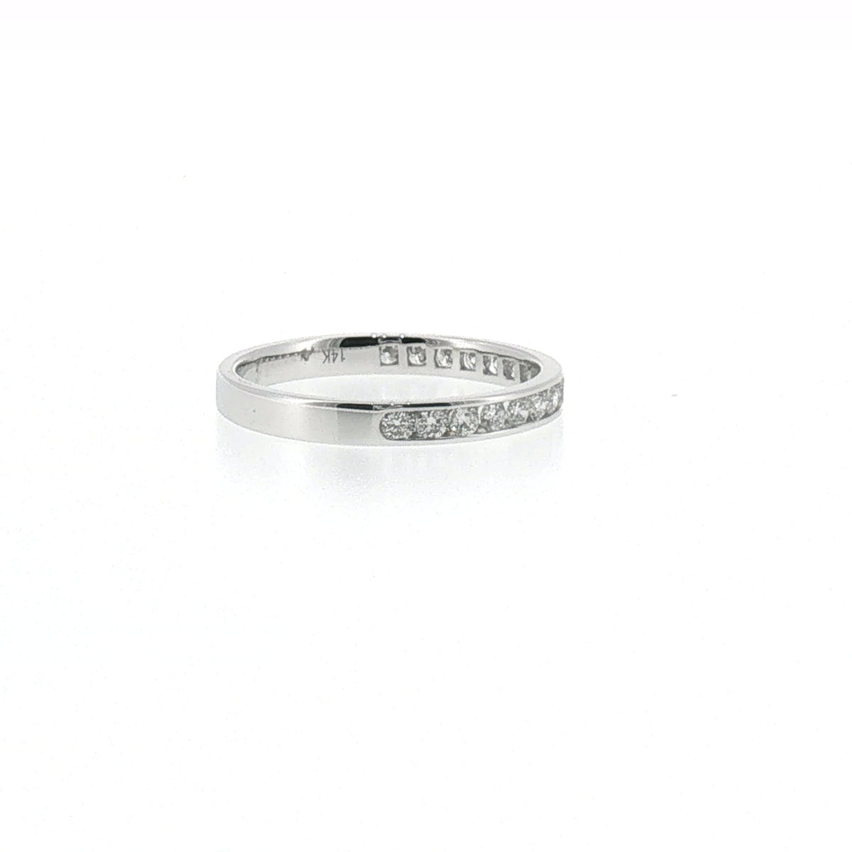 Diamond Channel Set Eternity Ring in White Gold