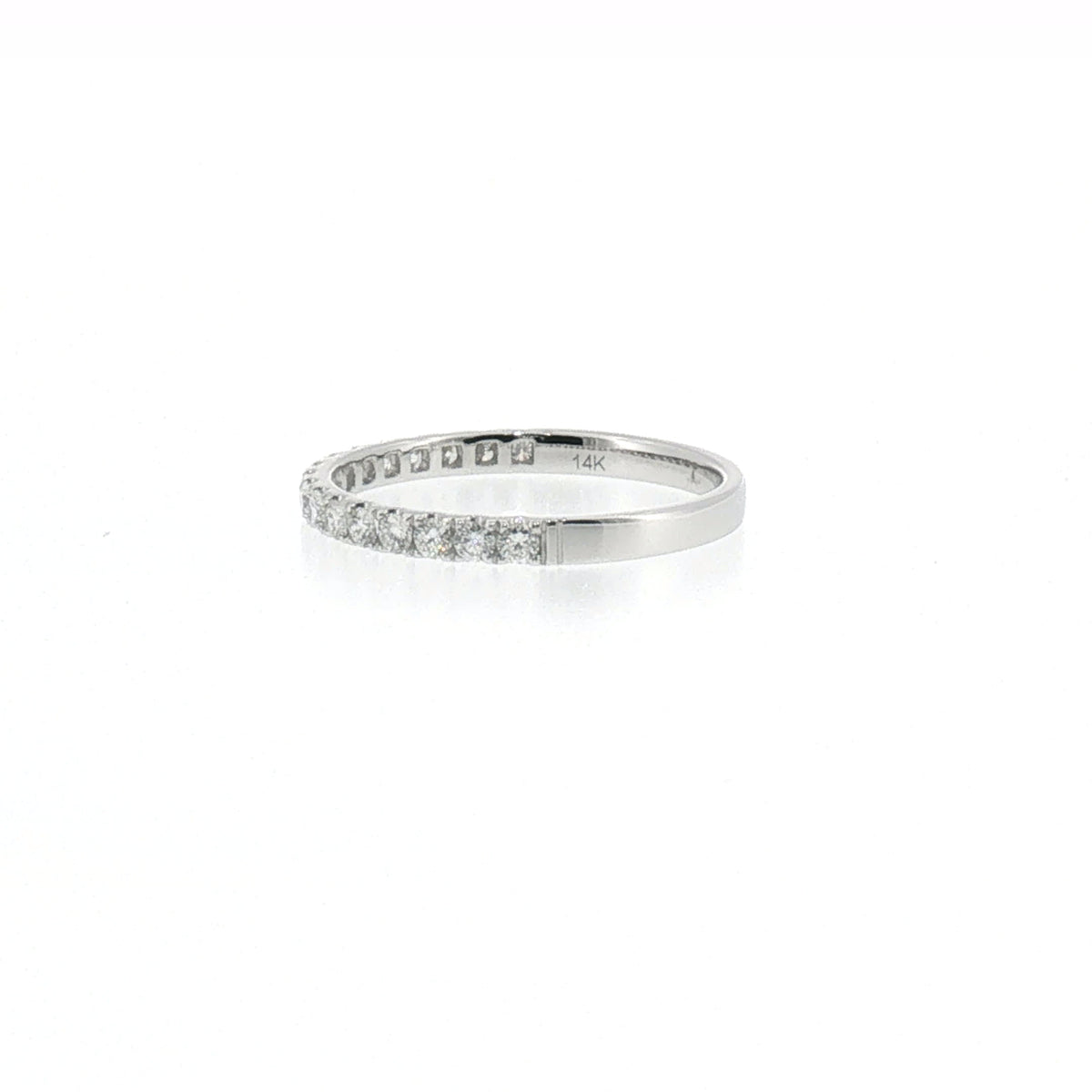 Diamond U-Prong Band in White Gold