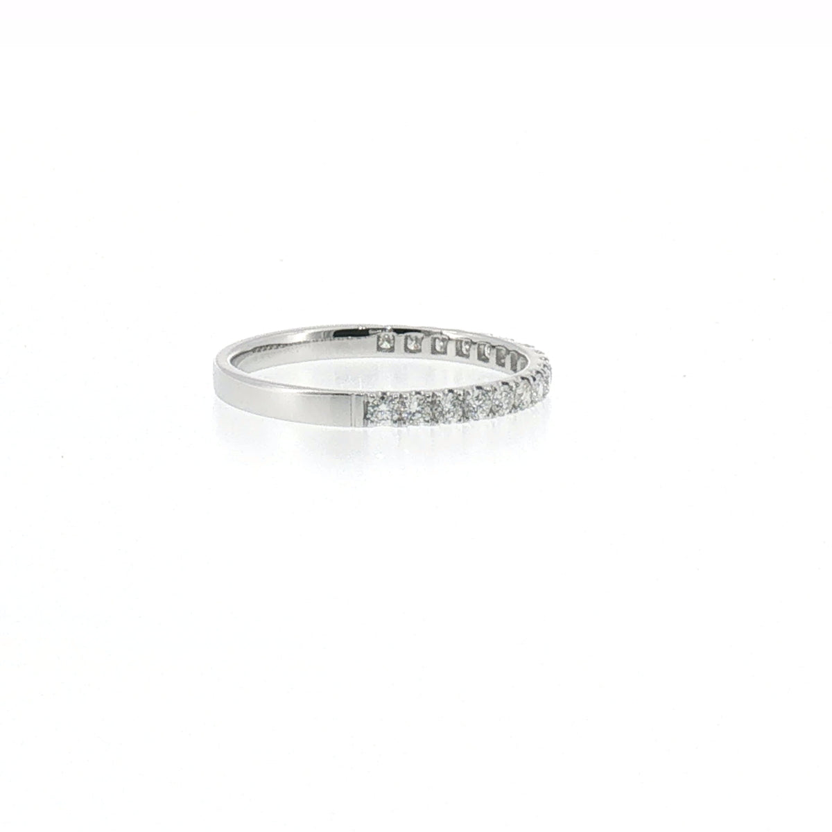 Diamond U-Prong Band in White Gold