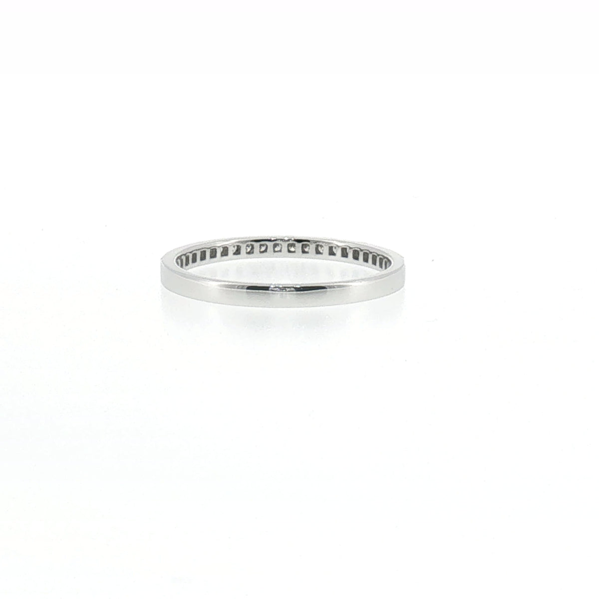 Milgrain Pave Set Diamond Ring in White Gold