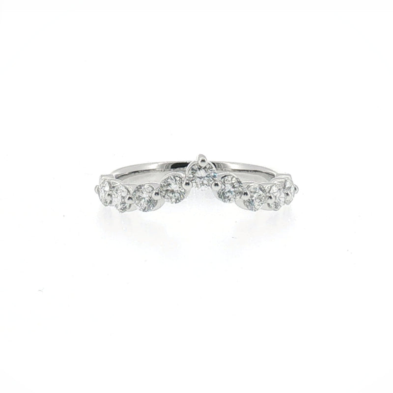 Chevron Diamond Wedding Ring in White Gold