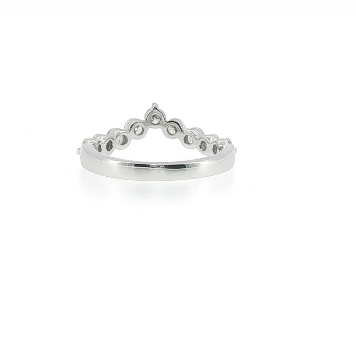 Chevron Diamond Wedding Ring in White Gold