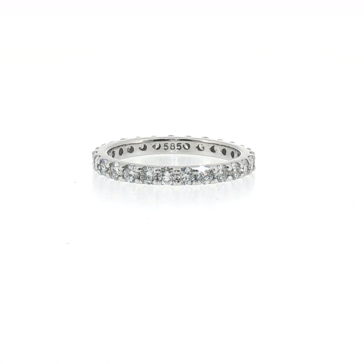 Diamond 'U' Set Eternity Ring in White Gold