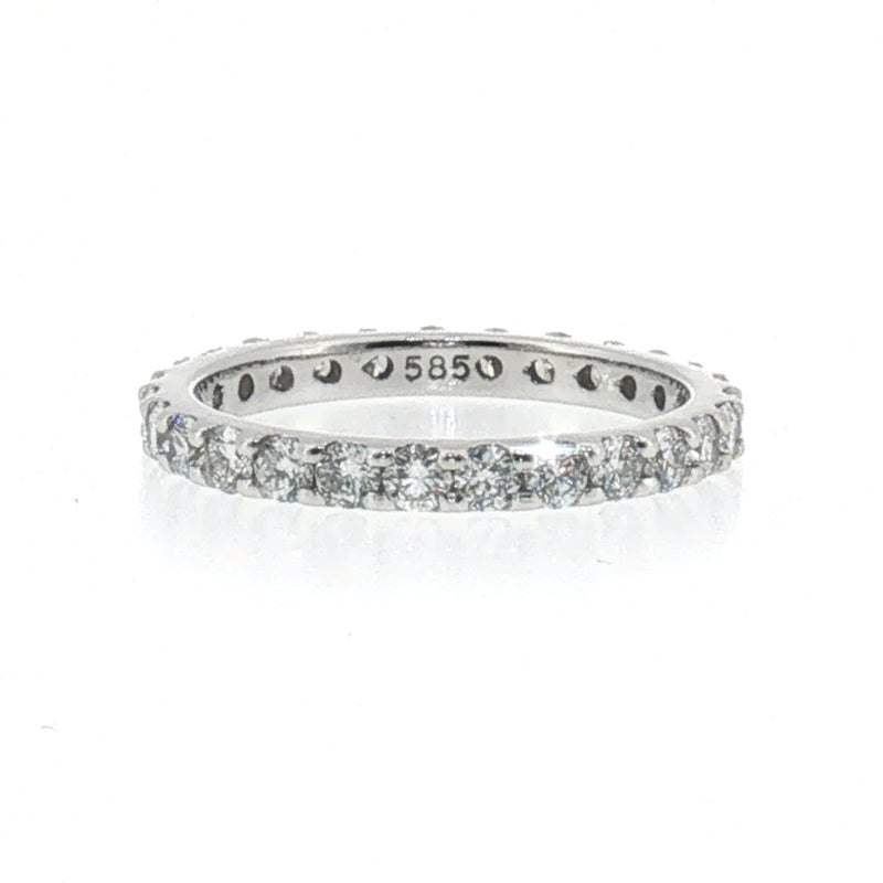 Diamond 'U' Set Eternity Ring in White Gold