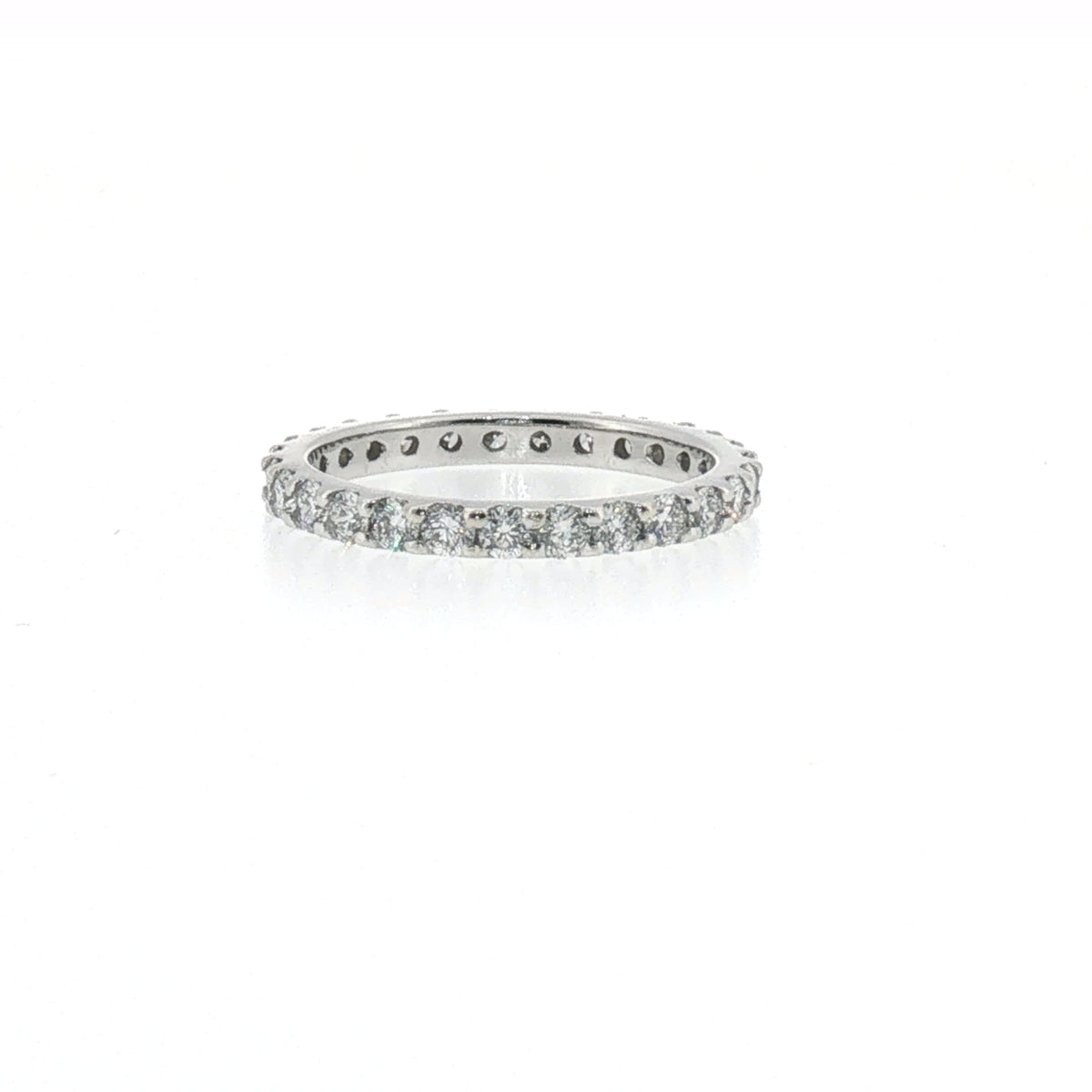 Diamond 'U' Set Eternity Ring in White Gold