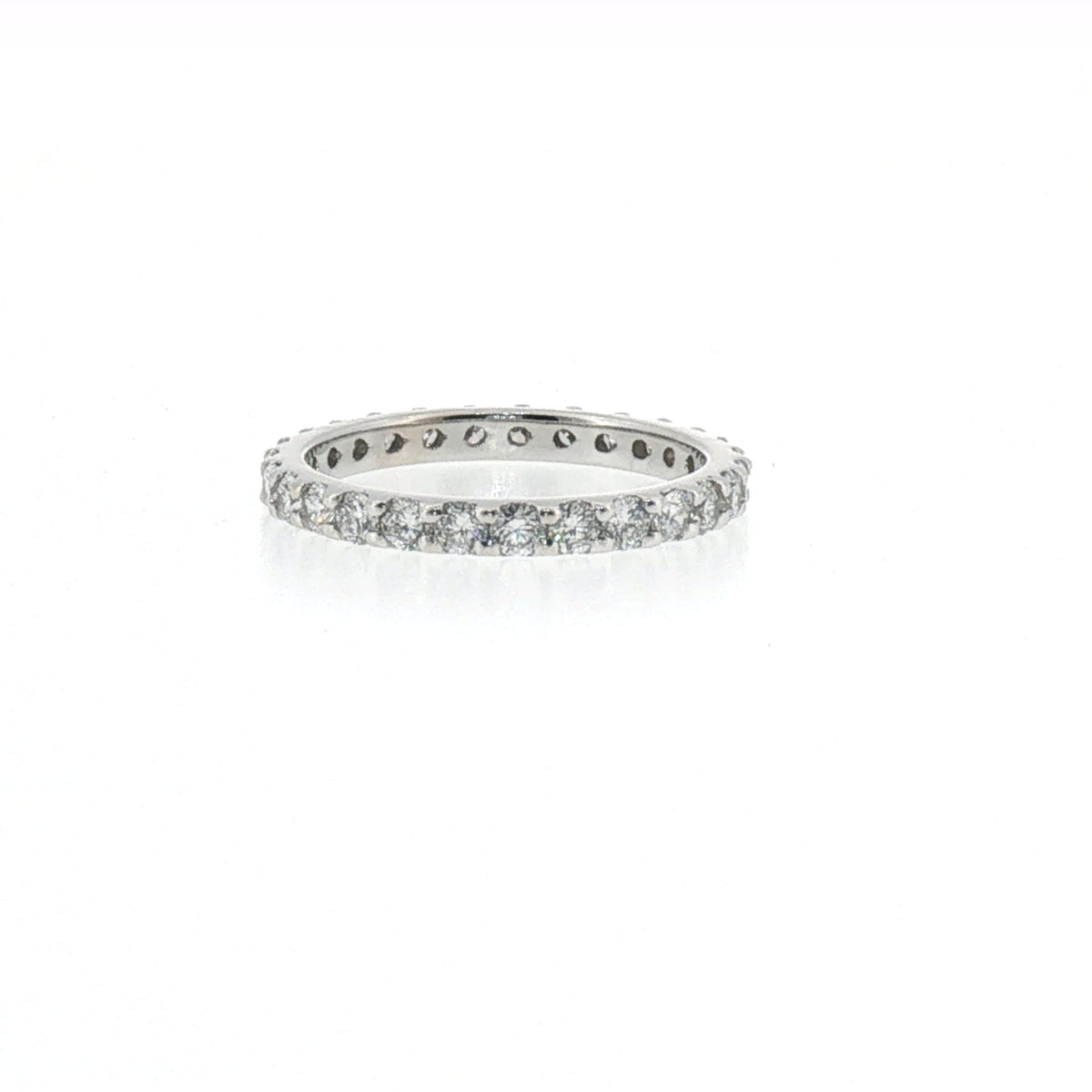 Diamond 'U' Set Eternity Ring in White Gold