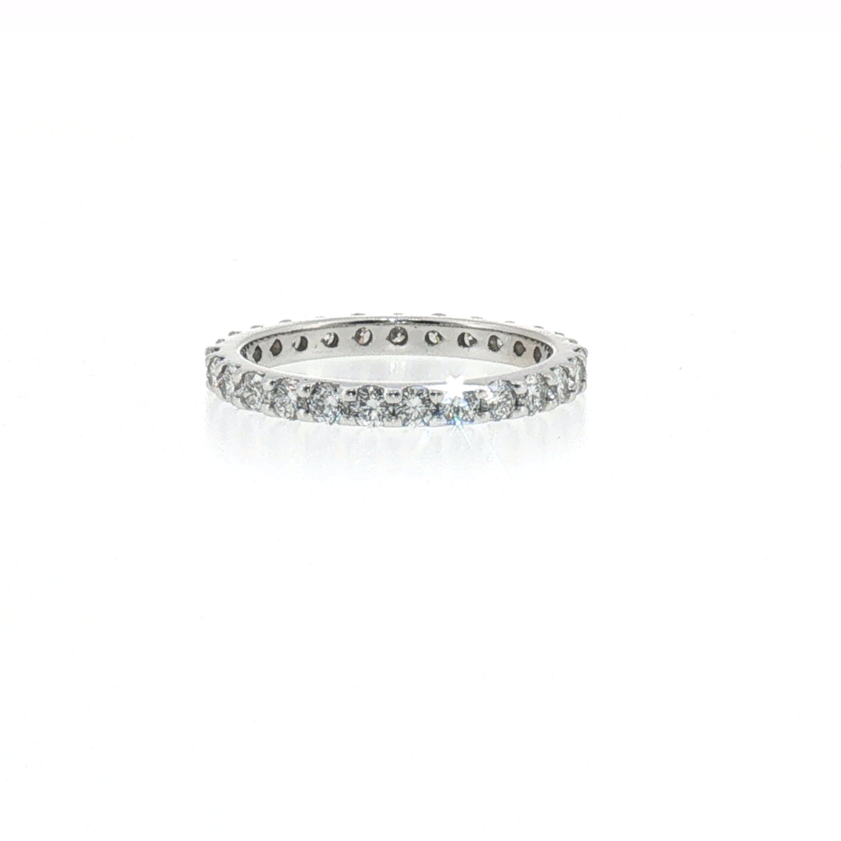 Diamond 'U' Set Eternity Ring in White Gold