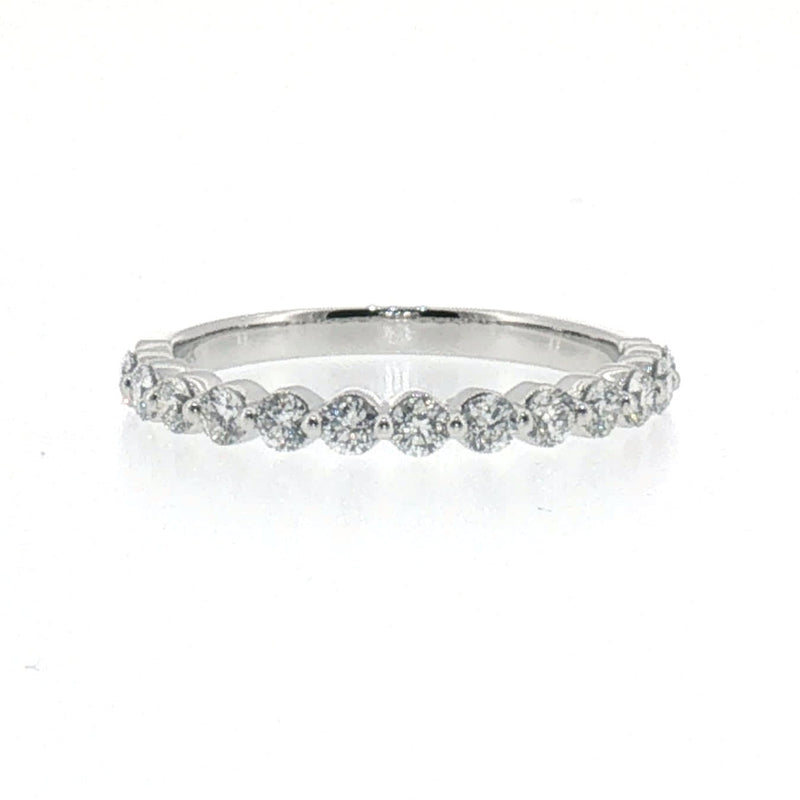 Diamond Half-Eternity Single Prong Ring in White Gold