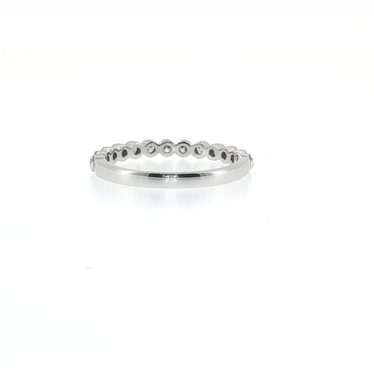 Diamond Half-Eternity Single Prong Ring in White Gold
