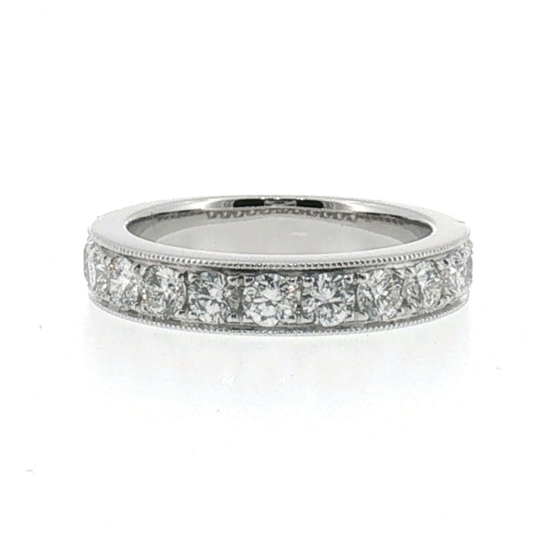 Milgrain Diamond Ring in White Gold