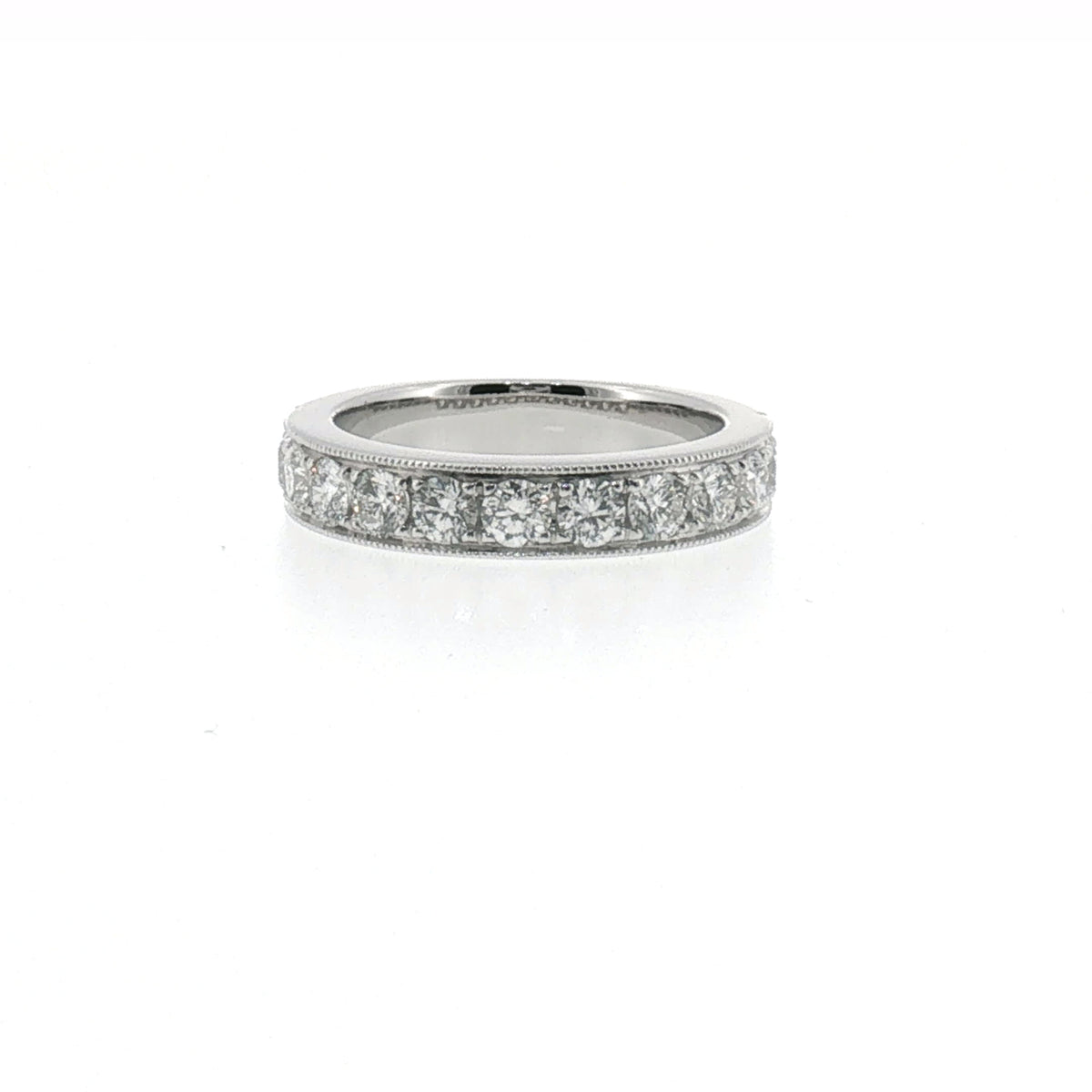 Milgrain Diamond Ring in White Gold