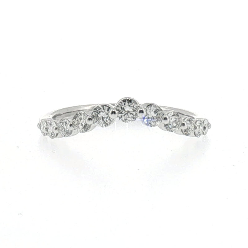 White Gold Curved Diamond Wedding Band