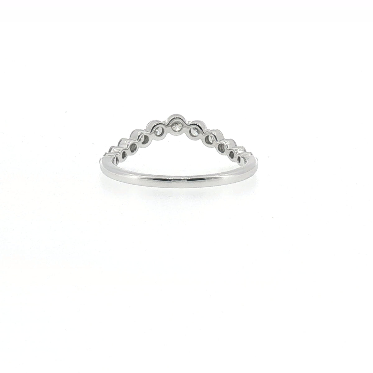 White Gold Curved Diamond Wedding Band