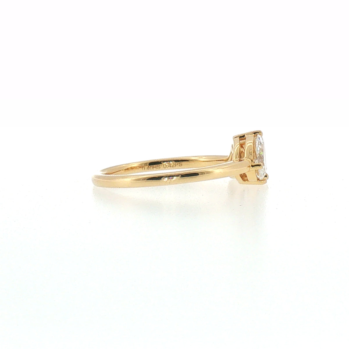 Pear and Heart Diamond Two-Stone Yellow Gold Ring