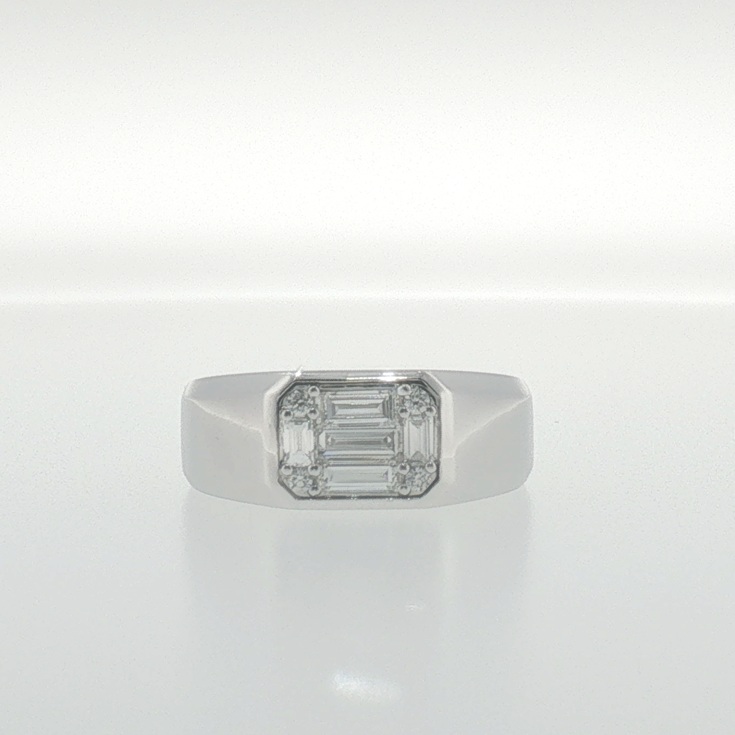 White Gold Composite Diamond Signet Ring