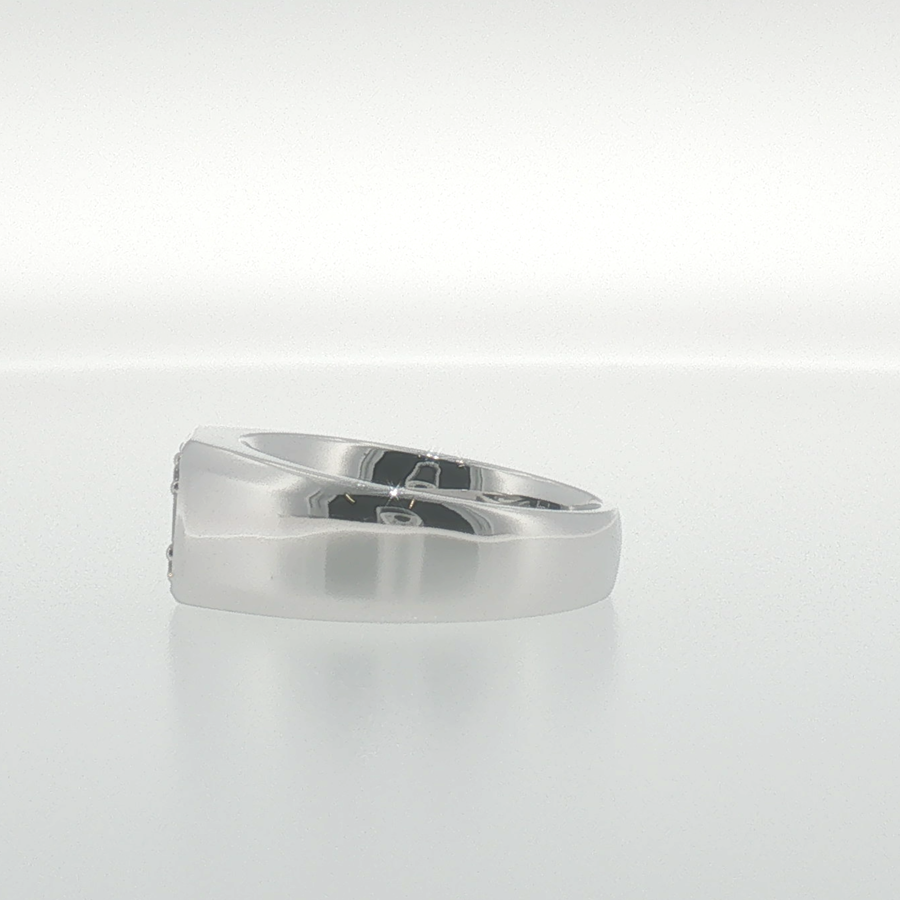 White Gold Composite Diamond Signet Ring